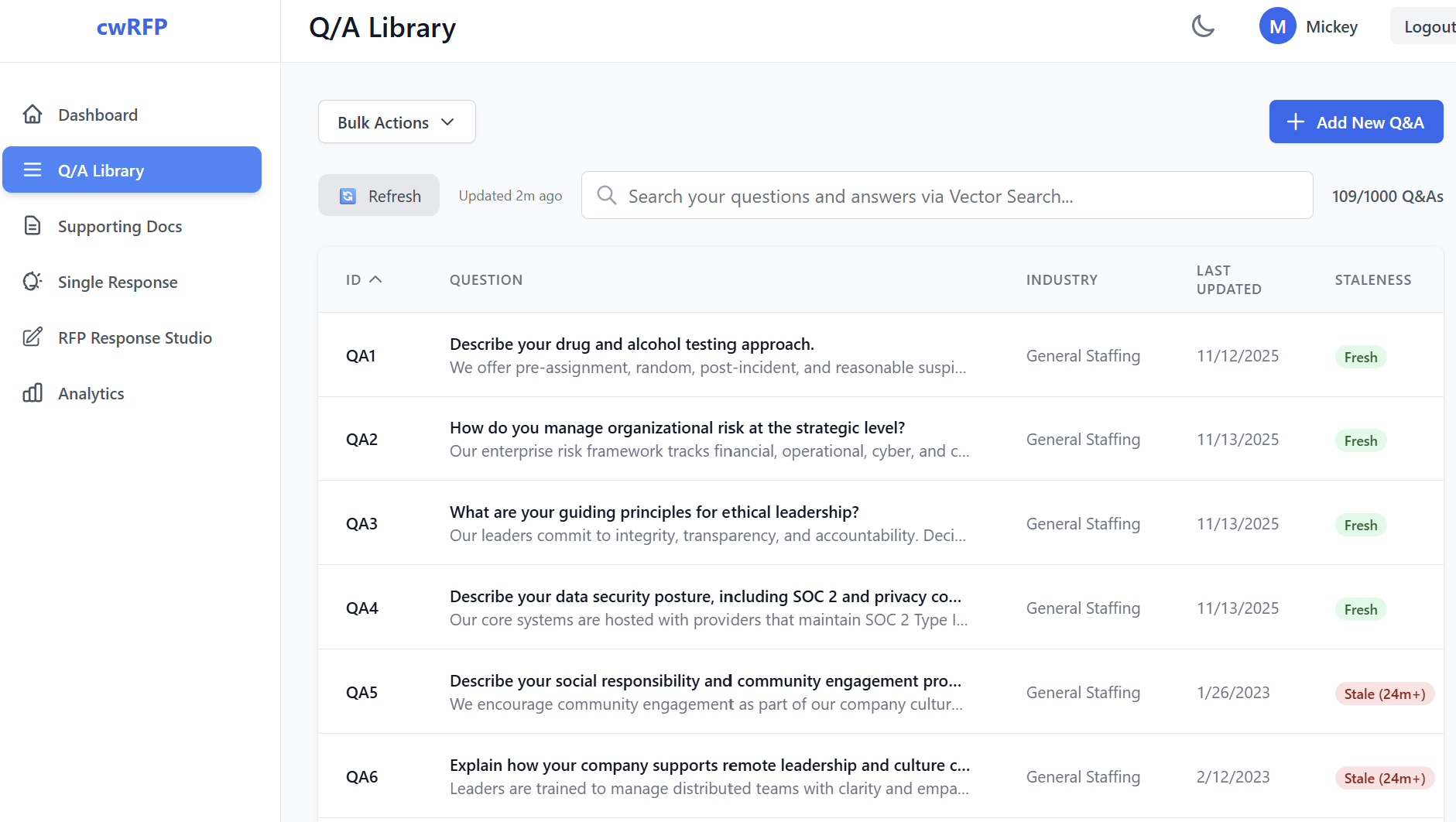 Semantic Search & Q&A Library